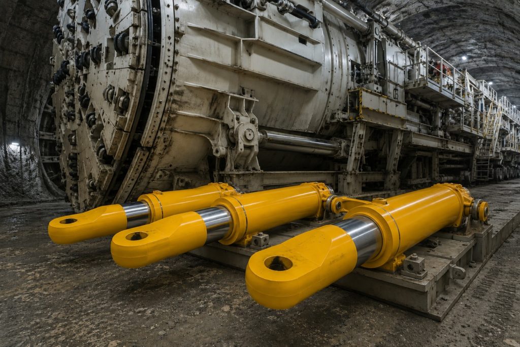Control and buffer cylinders for TBM tail sections...